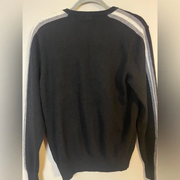 Magaschoni Men's Classic Black Crewneck 100% Cashmere - Picture 6 of 7